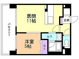 マストライフ知事公館 1LDKの間取図画像
