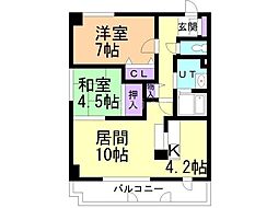 シビックコート苗穂駅前 2LDKの間取図画像