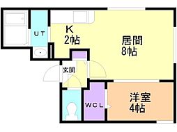 RITZGRANDE中島公園 1LDKの間取図画像