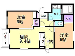 チアフルメゾン 2LDKの間取図画像