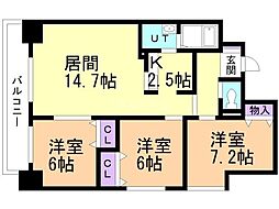 patioS7 3LDKの間取図画像