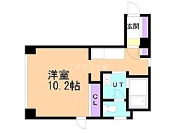アンクレー円山 ワンルームの間取図画像