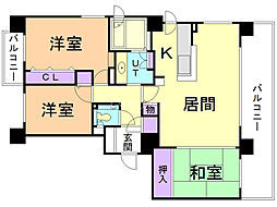 桂和レジデンス円山桜 3LDKの間取図画像