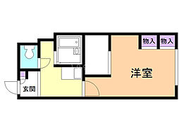 レオパレスシャルム北6条 1Kの間取図画像