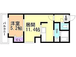 アリスマナーB.L.D 1LDKの間取図画像