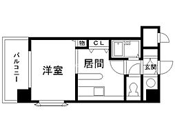 トーワ・ビルデンス 1DKの間取図画像
