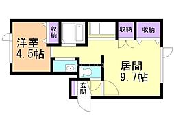 Oggi南円山 1LDKの間取図画像