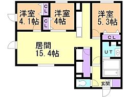 アーバス南10条 3LDKの間取図画像