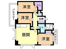 COMFORIA札幌植物園 3LDKの間取図画像