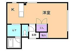 宮の森310マンション 1Kの間取図画像