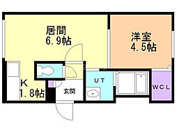 カハレヌイ 1LDKの間取図画像