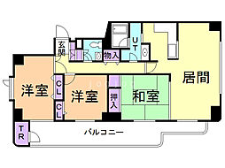 鹿友ディアプラザ旭ケ丘 3LDKの間取図画像