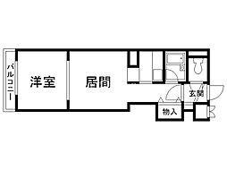 ロイヤルステージ 1Kの間取図画像