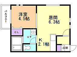 アジュール 1LDKの間取図画像