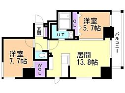 ドエル札幌アクシア 2LDKの間取図画像