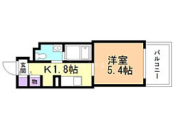 レジディア南一条 1Kの間取図画像