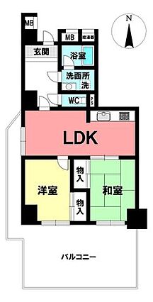 2LDKの間取...