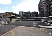 広々とした駐車場です。平面駐車場で停めやすいですね。
