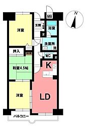 サンシティガーデンヒルズ光ケ丘 3LDKの間取図画像