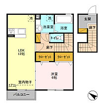 サンアリエッタ 202 ｜ 埼玉県熊谷市新堀（賃貸アパート1LDK・2階・50.14㎡） その2