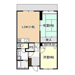 プログレス東松山 2LDKの間取図画像