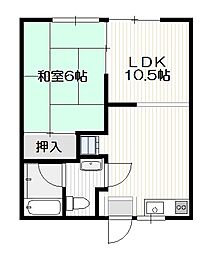 サニーハイツ 1LDKの間取図画像