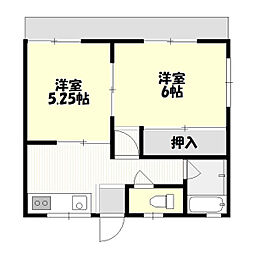 シティハイムマユミ 2Kの間取図画像