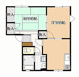 ファーブルB 2DKの間取図画像