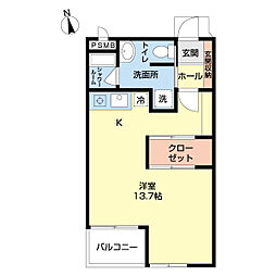 グラシアス 1LDKの間取図画像