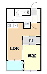 グラシアス 1LDKの間取図画像