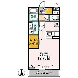 コルティー ワンルームの間取図画像