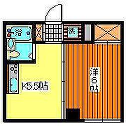 レジデンス山王 1Kの間取図画像