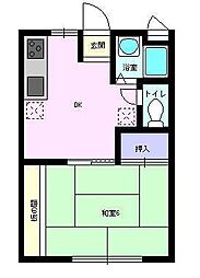 コーポ創 1DKの間取図画像