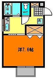 クレストコート 1Kの間取図画像