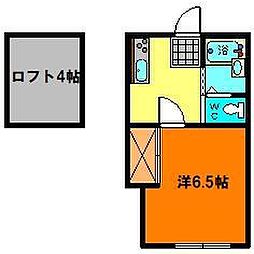 高田ハイツ 1Kの間取図画像