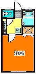 コーポまき3 1Kの間取図画像