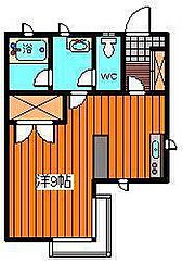リポーズウイング ワンルームの間取図画像