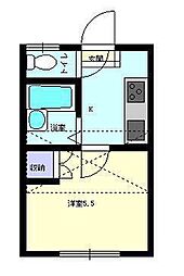 牛島第一アパート 1Kの間取図画像