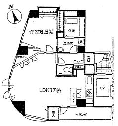 パークビュウ西麻布 1LDKの間取図画像