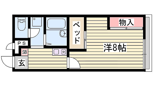 レオパレスサニーハイツII 206｜兵庫県姫路市書写(賃貸アパート1K・2階・23.18㎡)の写真 その2