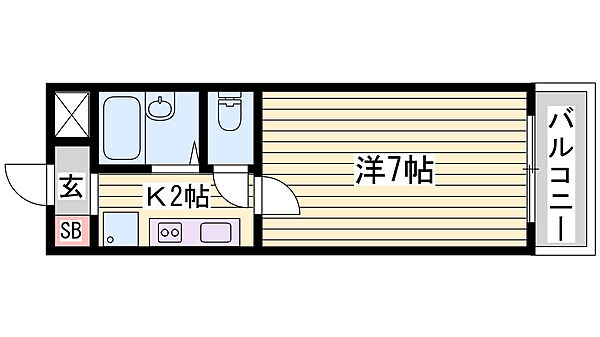 雅ガーデンハイツN ｜兵庫県姫路市伊伝居(賃貸アパート1K・1階・23.10㎡)の写真 その2