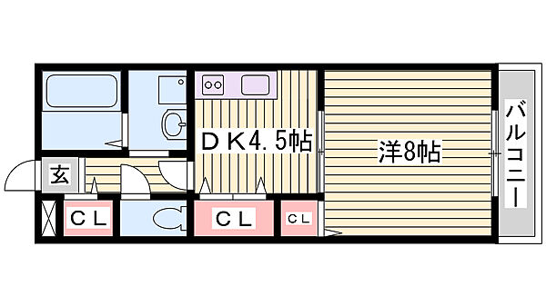 ハイツひまわり ｜兵庫県姫路市南条2丁目(賃貸アパート1DK・2階・34.00㎡)の写真 その2