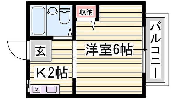 パナハイツアロウ ｜兵庫県姫路市田寺東3丁目(賃貸アパート1K・2階・17.15㎡)の写真 その2