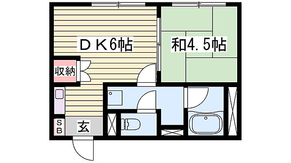 リーダーマンション ｜兵庫県姫路市東延末1丁目(賃貸マンション1DK・5階・25.36㎡)の写真 その2