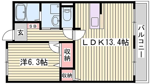 メゾン・ジエルメＭ ｜兵庫県姫路市北今宿2丁目(賃貸マンション2LDK・2階・53.73㎡)の写真 その2