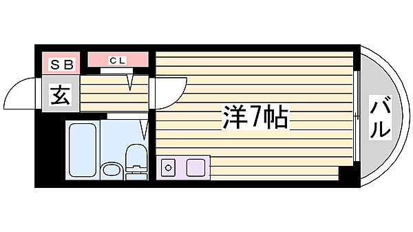 カルム白鷺 ｜兵庫県姫路市忍町(賃貸マンション1R・3階・17.00㎡)の写真 その2