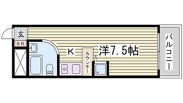 ラ・パルフェ・ド・アフェール ｜兵庫県姫路市東延末2丁目(賃貸マンション1R・8階・18.90㎡)の写真 その2