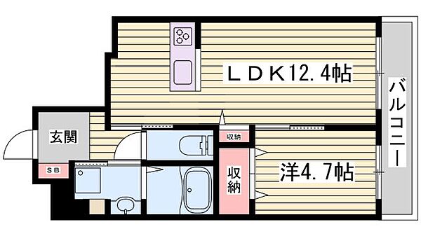 メゾンくにみち ｜兵庫県姫路市東延末4丁目(賃貸マンション1LDK・3階・41.63㎡)の写真 その2