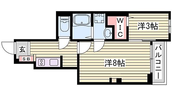 ベル・カノン ｜兵庫県姫路市御立中5丁目(賃貸アパート1SK・1階・34.01㎡)の写真 その2