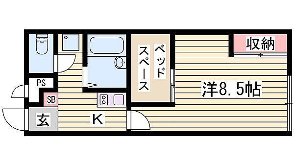 レオパレスエクセルコート 110｜兵庫県たつの市龍野町堂本(賃貸アパート1K・1階・23.18㎡)の写真 その2